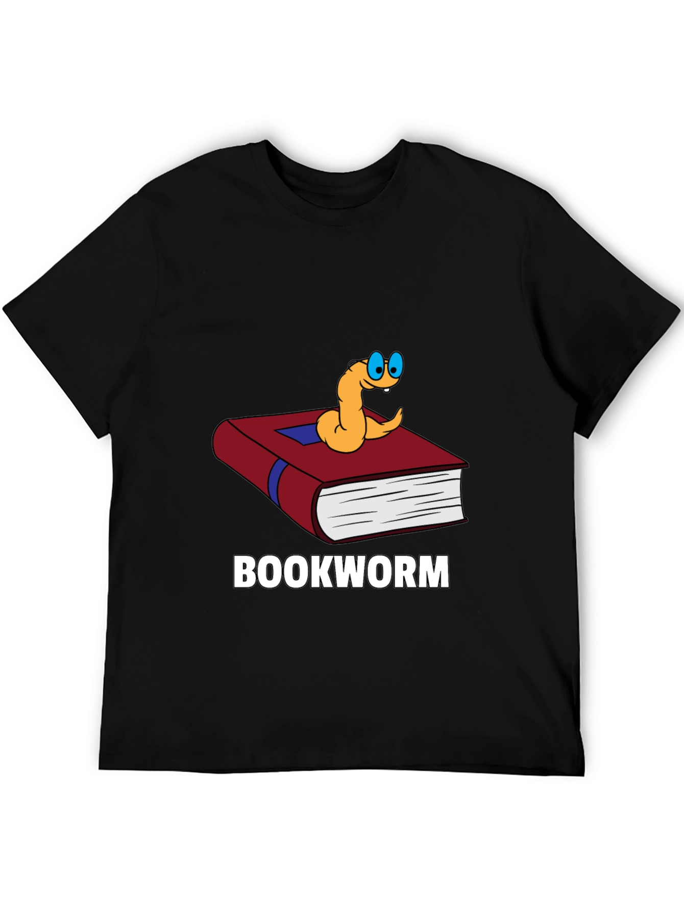 Bookworm T-Shirt Funny Cartoon Reader Novelty Tee