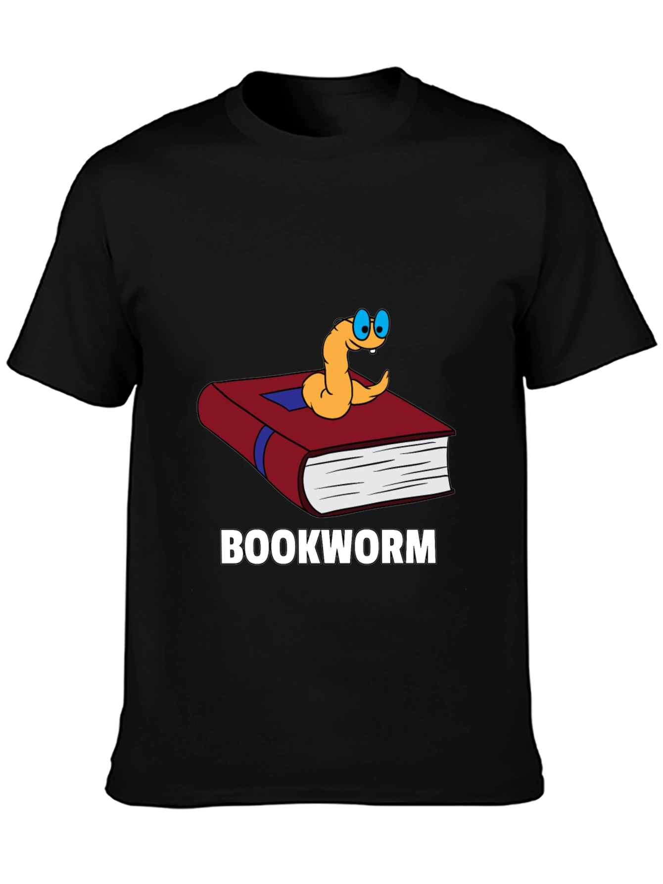 Bookworm T-Shirt Funny Cartoon Reader Novelty Tee