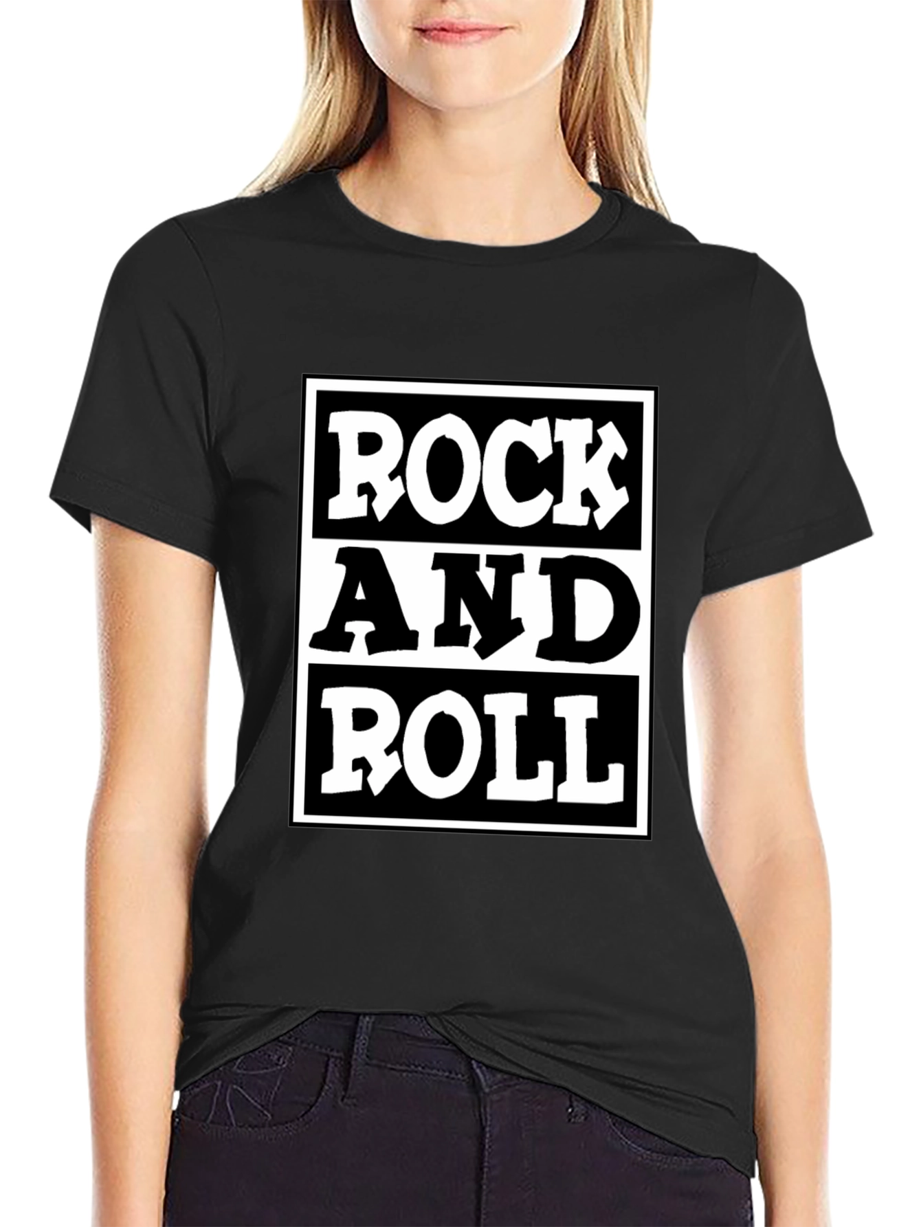 Rock and Roll Graphic T-Shirt - Black