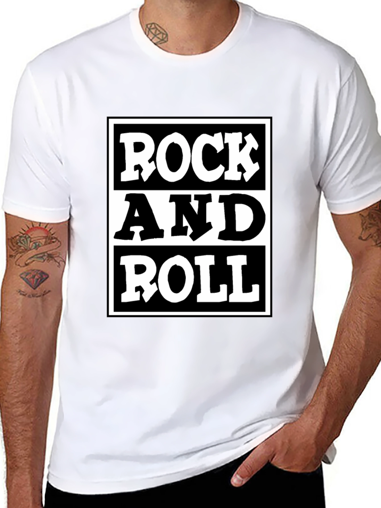Rock and Roll Graphic T-Shirt - Black