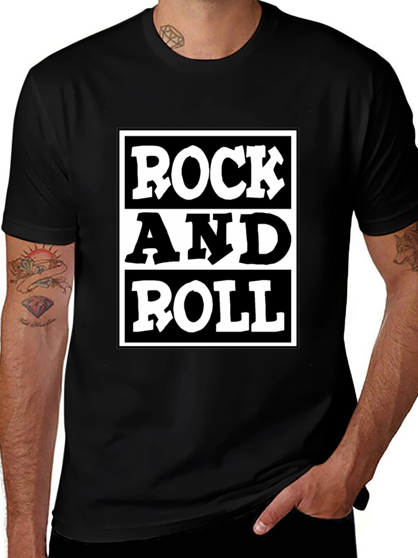 Rock and Roll Graphic T-Shirt - Black