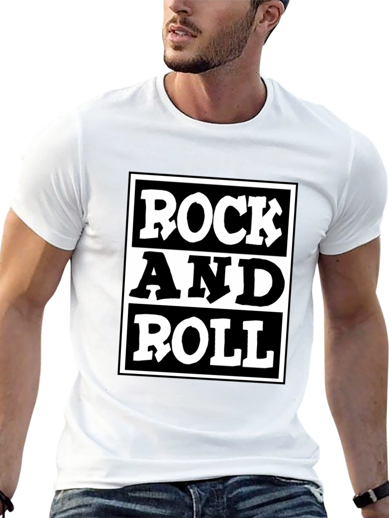 Rock and Roll Graphic T-Shirt - Black