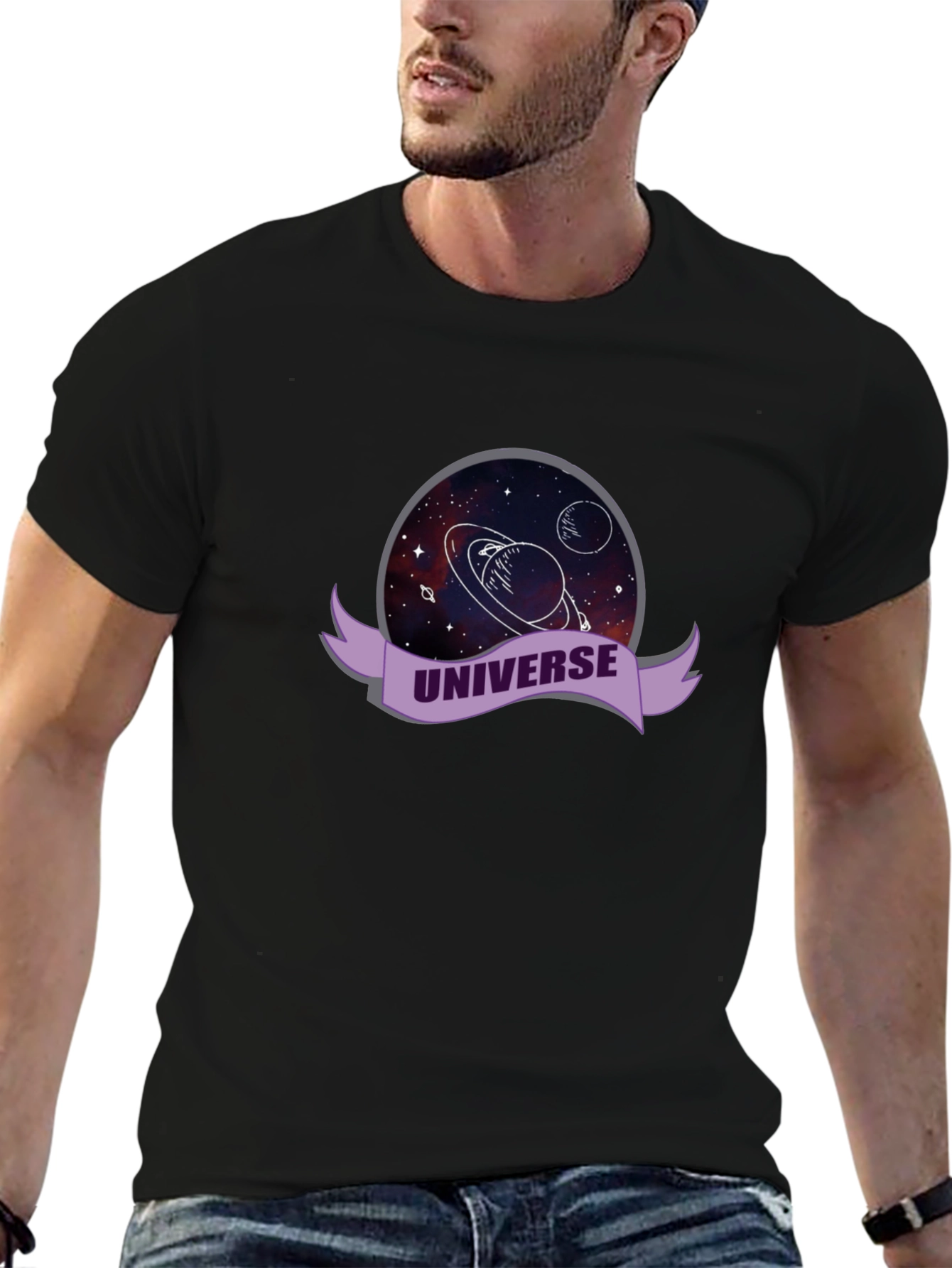 Universe Graphic Black T-Shirt