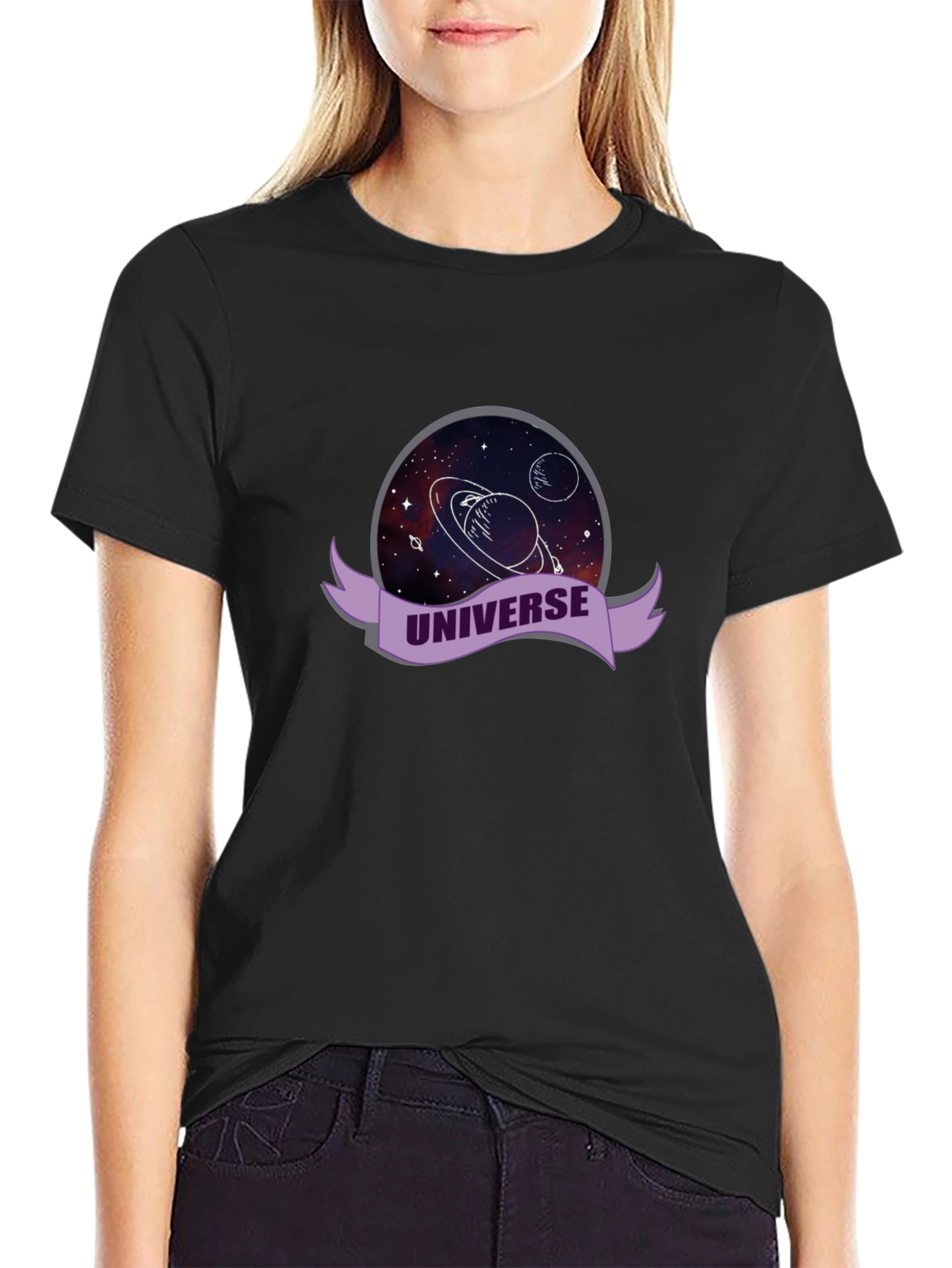 Universe Graphic Black T-Shirt