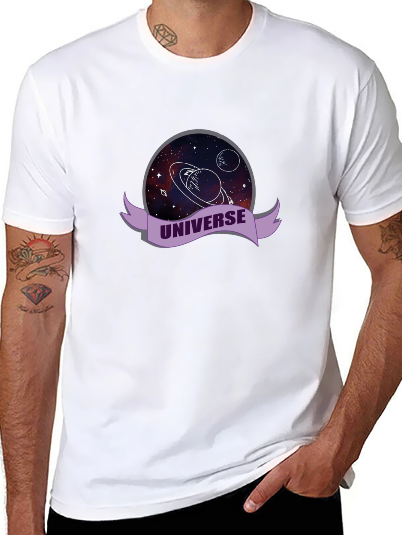 Universe Graphic Black T-Shirt