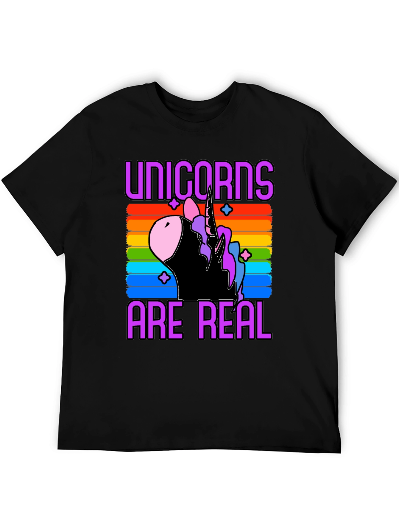 Unicorns Are Real Rainbow Graphic T-Shirt