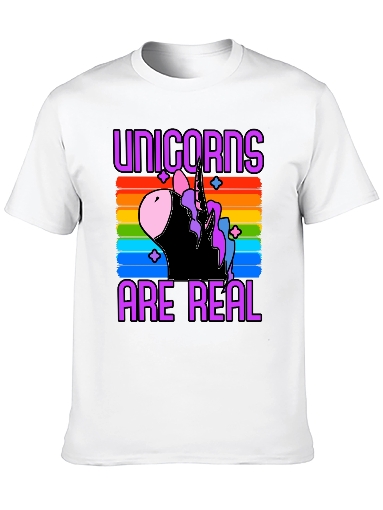 Unicorns Are Real Rainbow Graphic T-Shirt