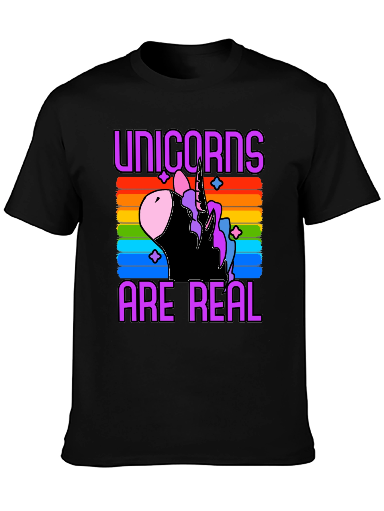 Unicorns Are Real Rainbow Graphic T-Shirt