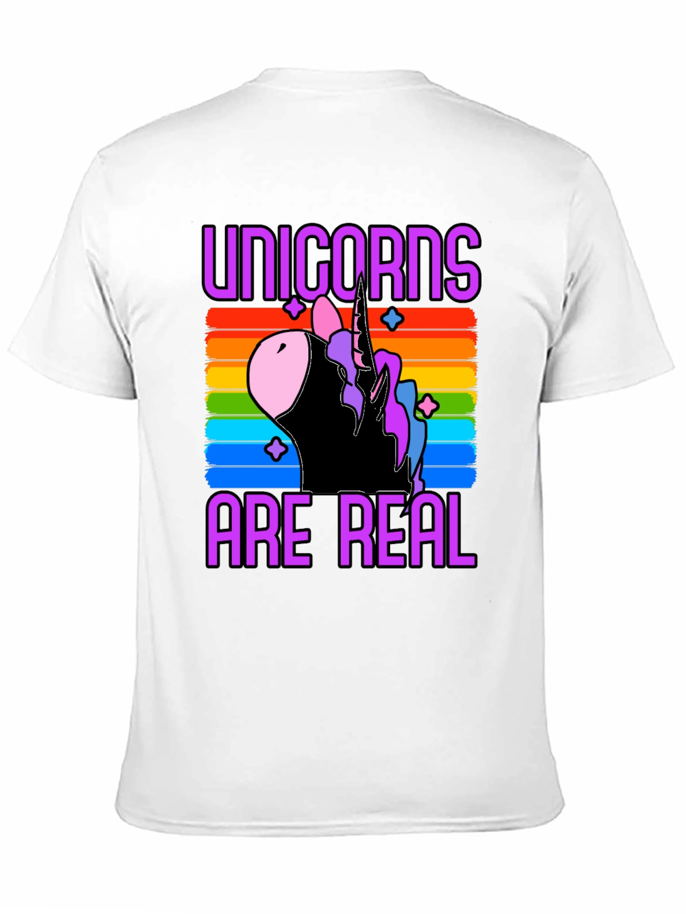 Unicorns Are Real Rainbow Graphic T-Shirt