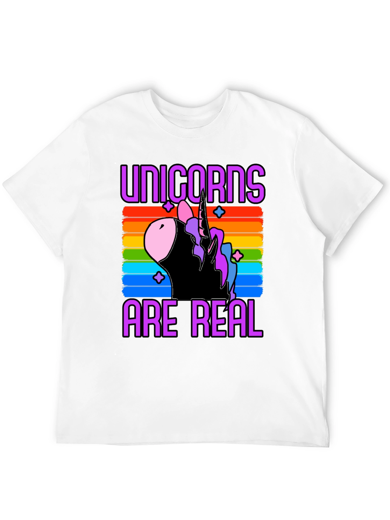 Unicorns Are Real Rainbow Graphic T-Shirt