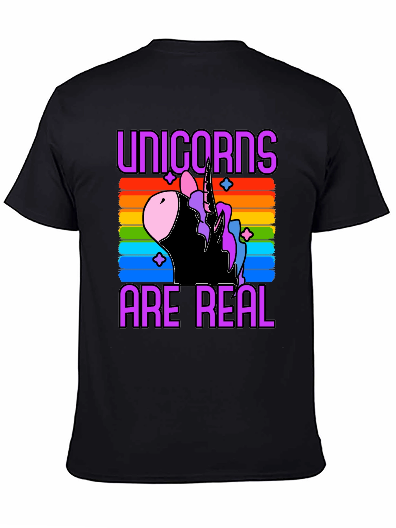 Unicorns Are Real Rainbow Graphic T-Shirt