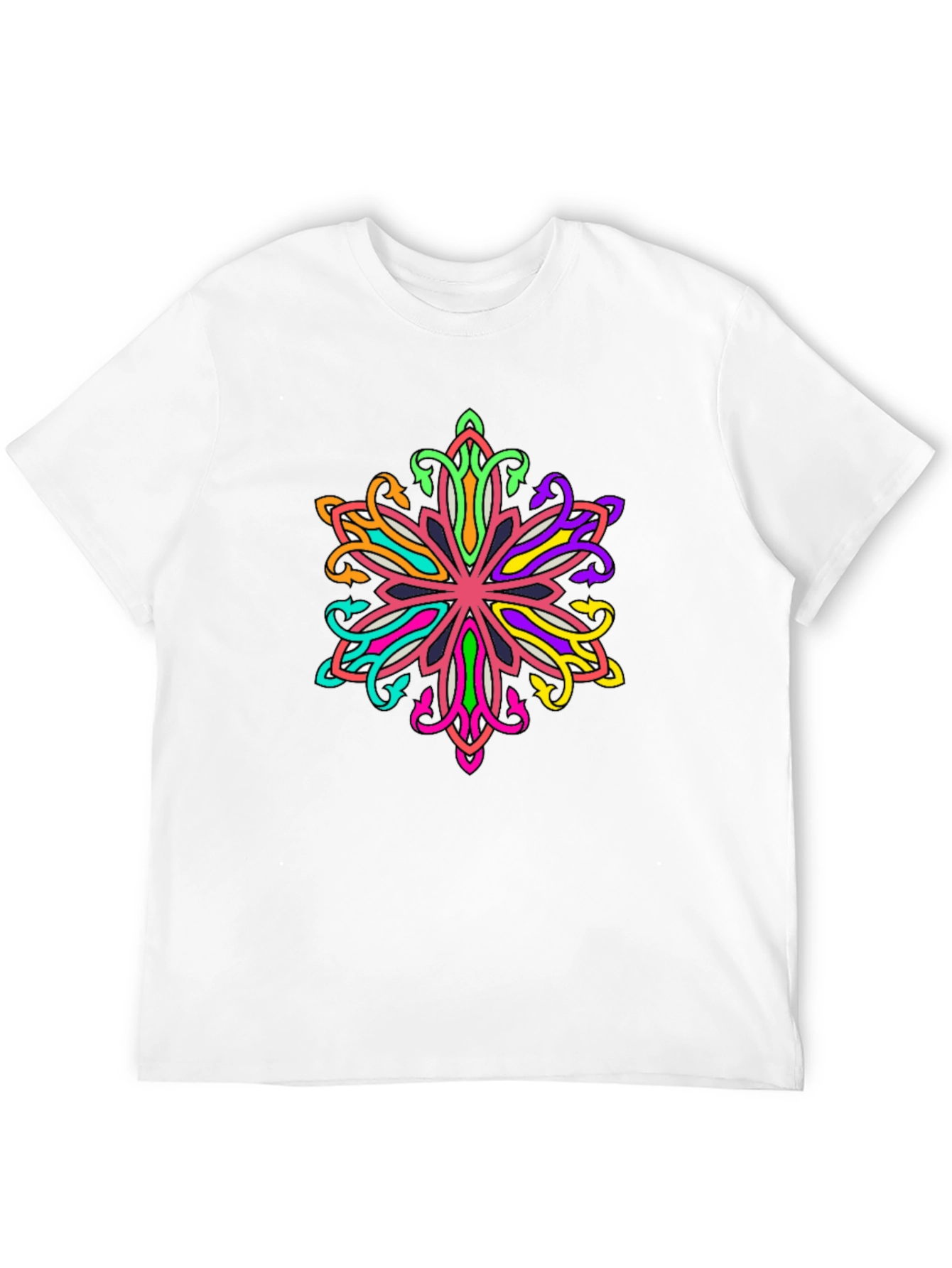 Vibrant Mandala Graphic Tee - Mens Black T-Shirt