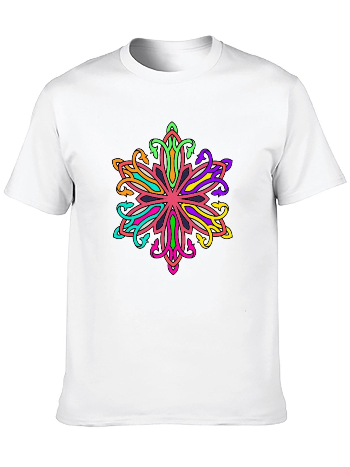 Vibrant Mandala Graphic Tee - Mens Black T-Shirt