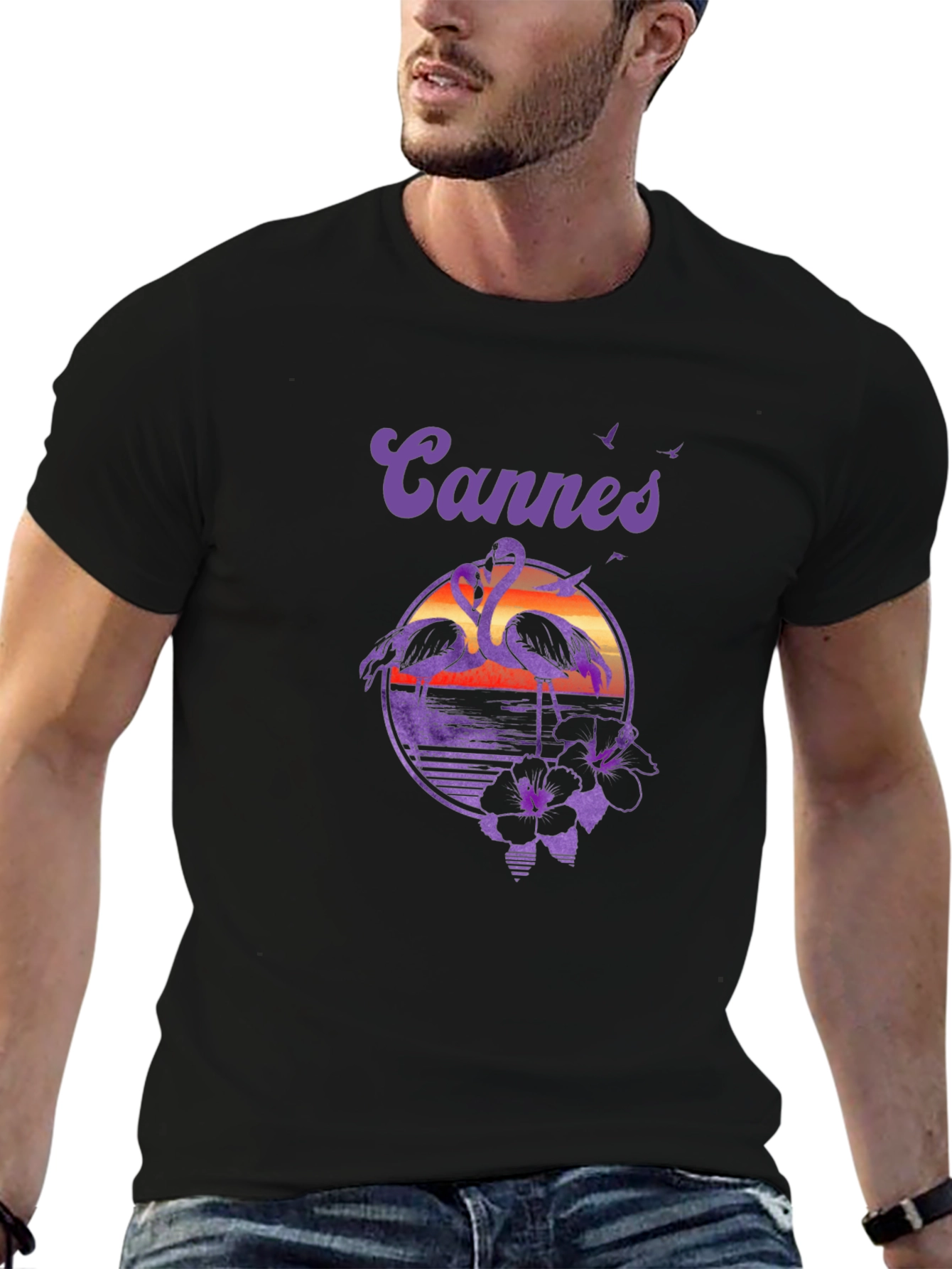 Cannes Flamingo Graphic T-Shirt