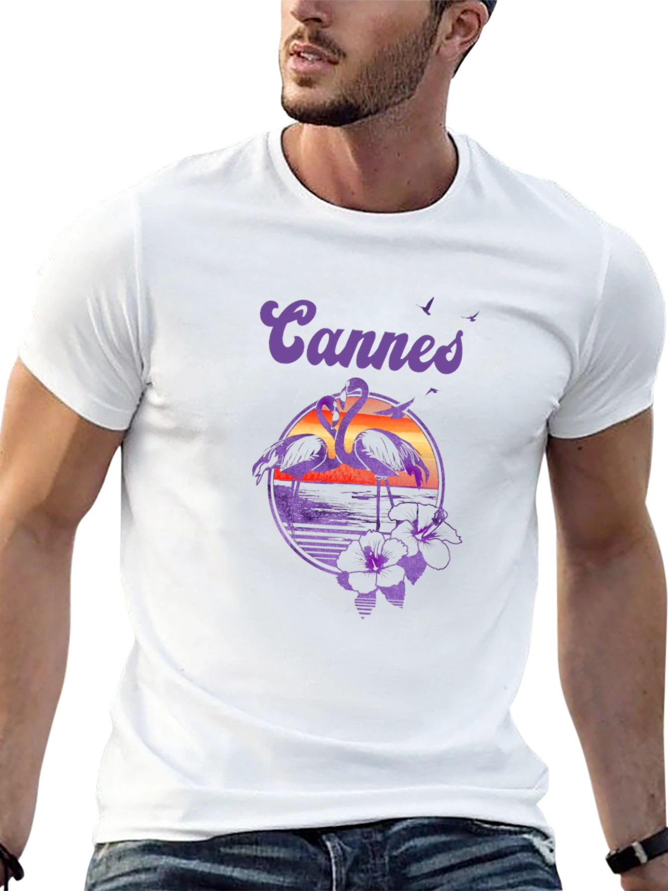 Cannes Flamingo Graphic T-Shirt