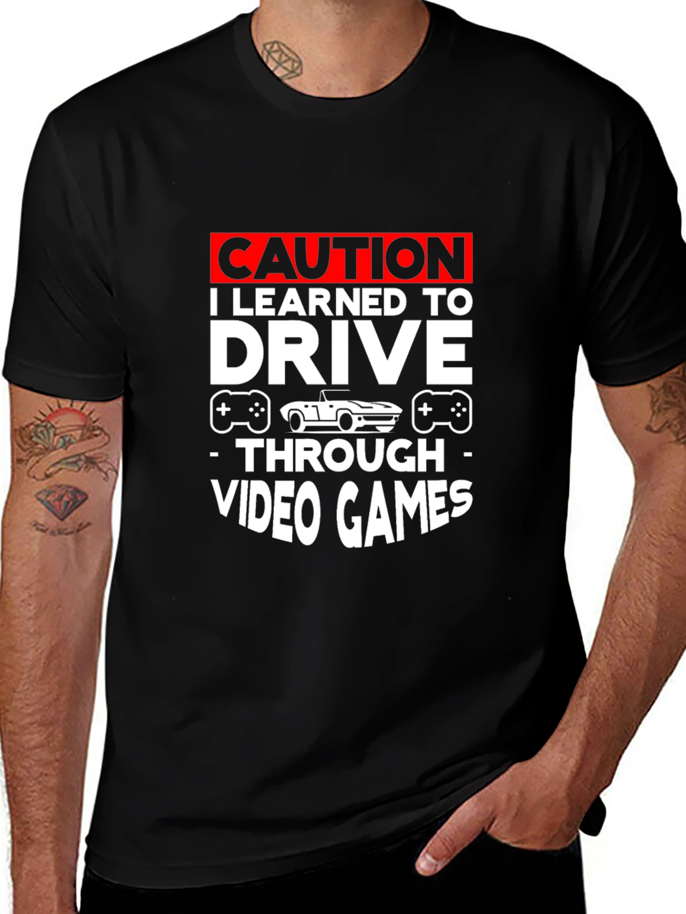 Caution Video Games Driving T-Shirt