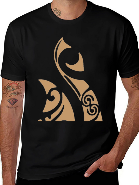 Tribal Design Black T-Shirt