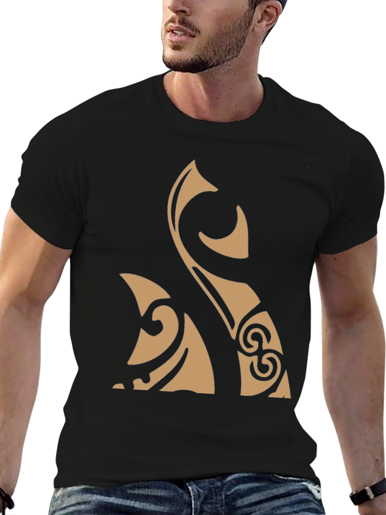 Tribal Design Black T-Shirt