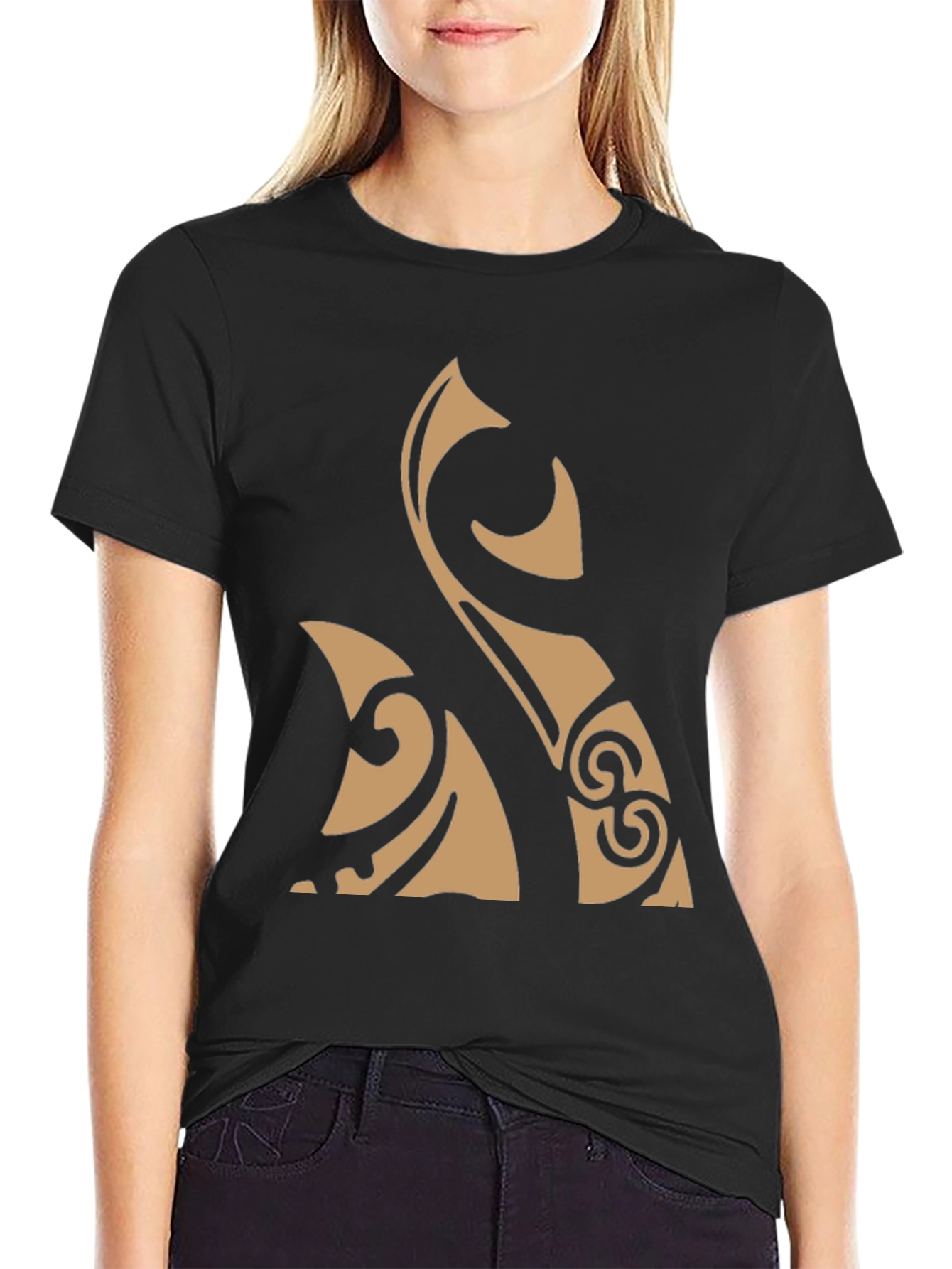 Tribal Design Black T-Shirt