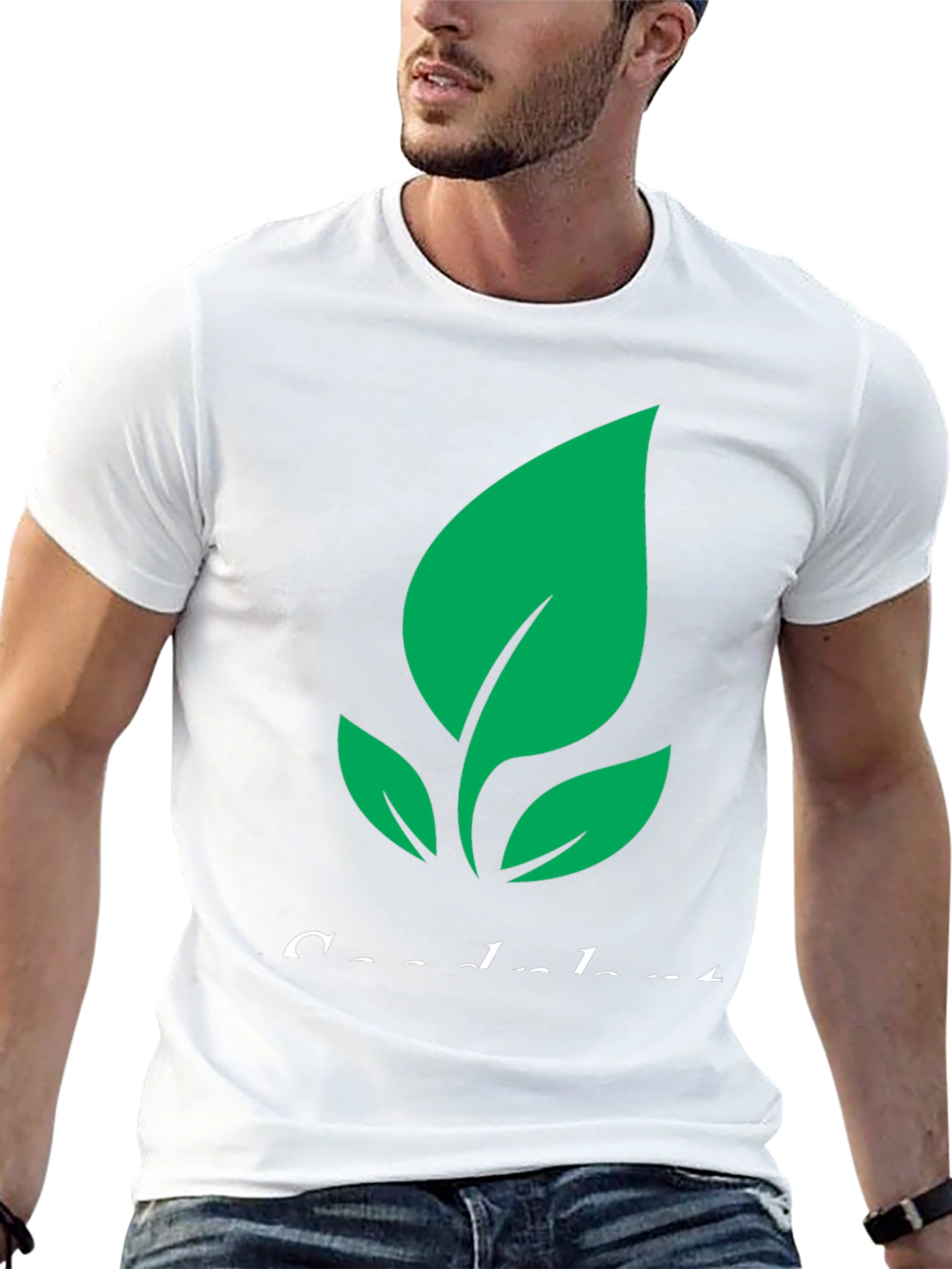 Eco-Friendly Plant Graphic Tee - Black