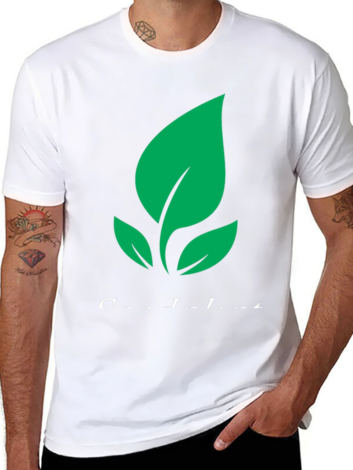 Eco-Friendly Plant Graphic Tee - Black