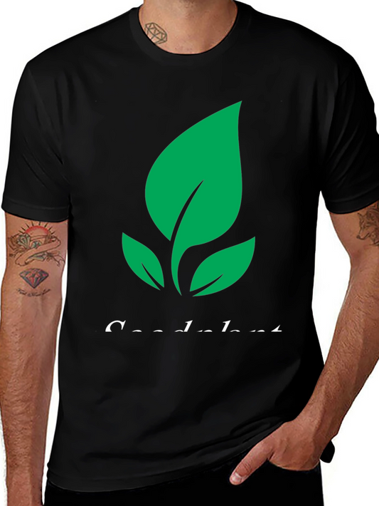 Eco-Friendly Plant Graphic Tee - Black