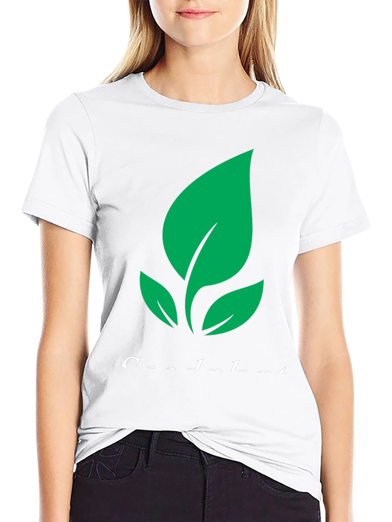 Eco-Friendly Plant Graphic Tee - Black