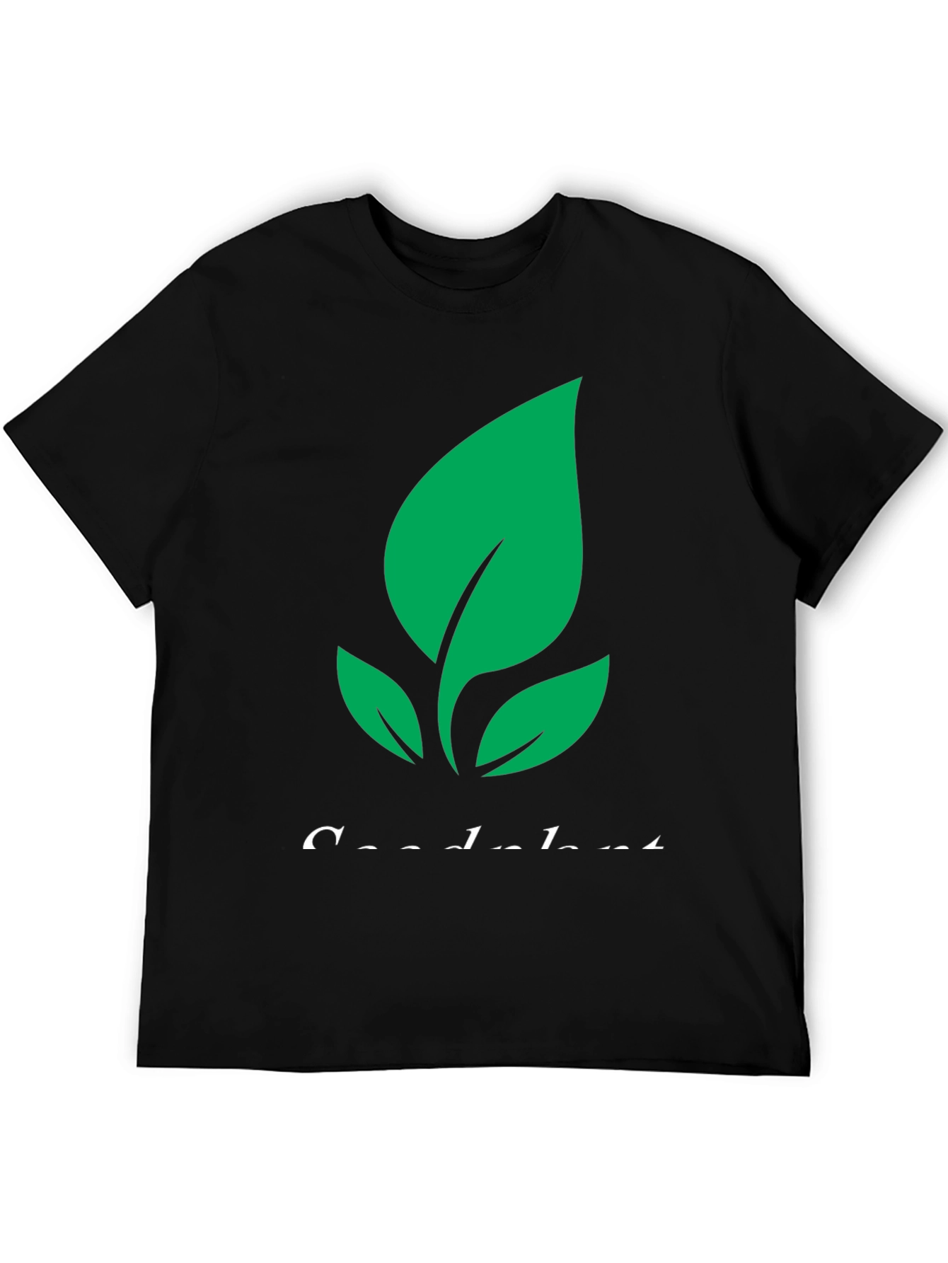 Eco-Friendly Plant Graphic Tee - Black
