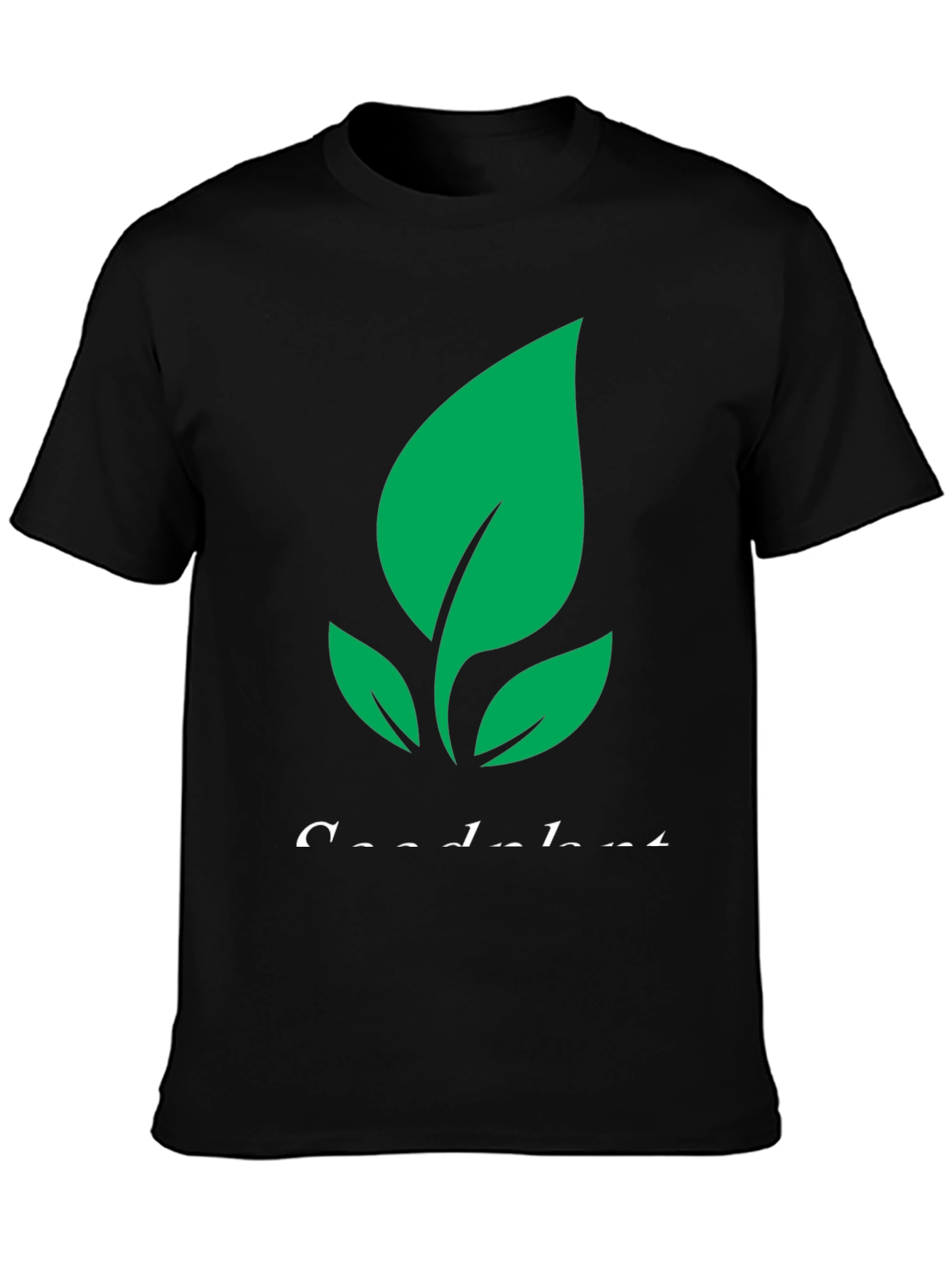 Eco-Friendly Plant Graphic Tee - Black