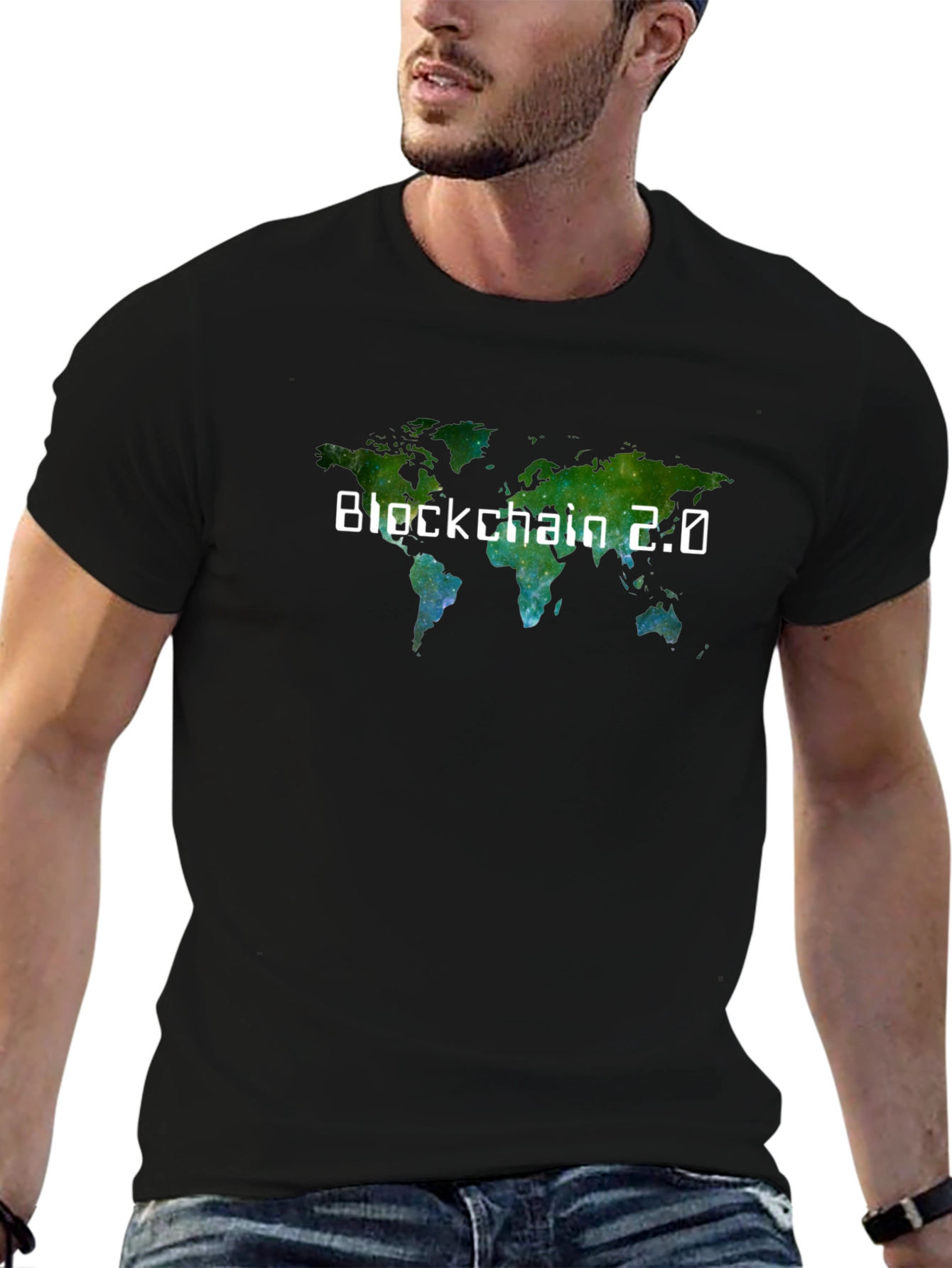 Blockchain 2.0 World Map T-Shirt - Black