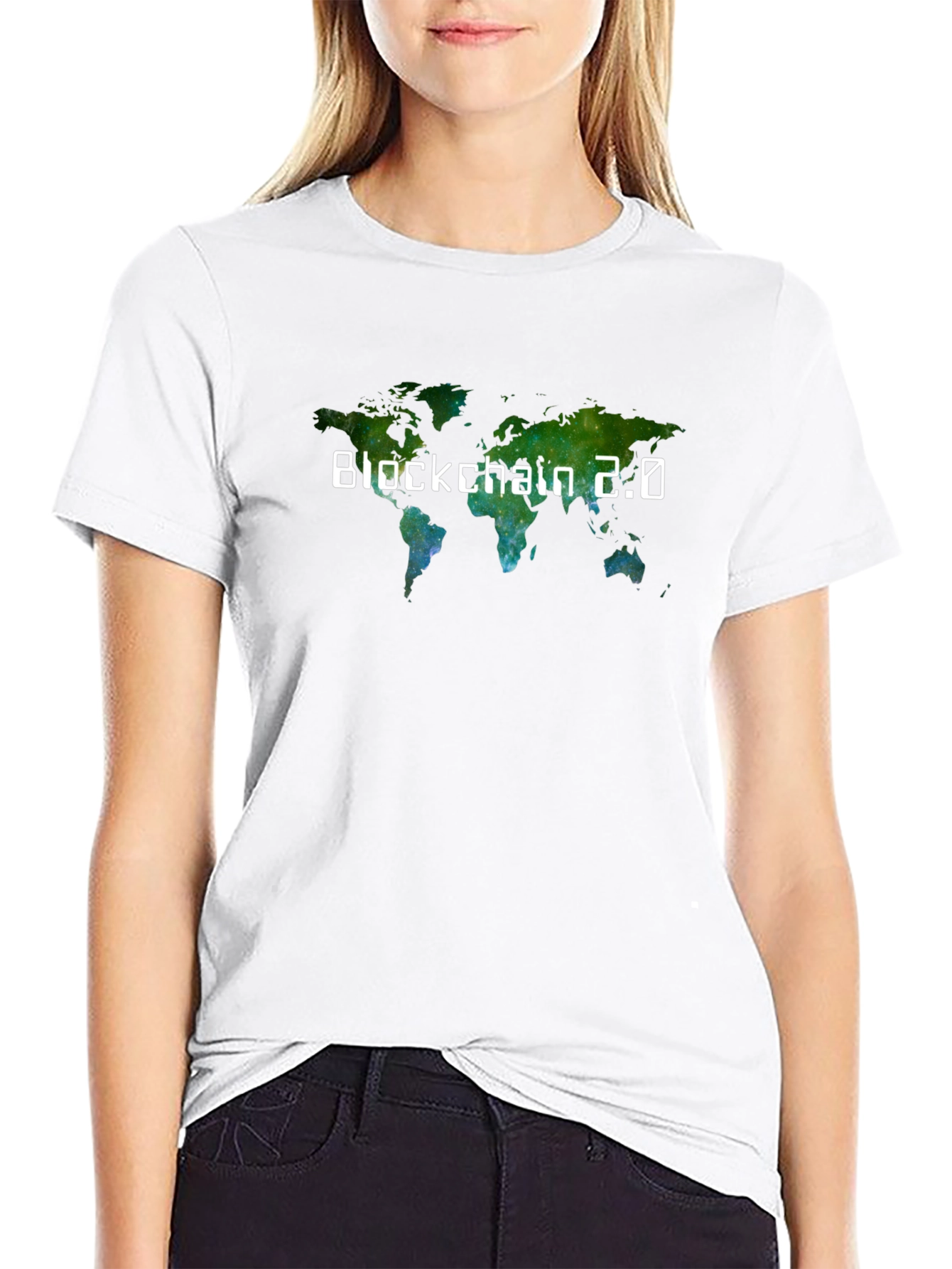 Blockchain 2.0 World Map T-Shirt - Black