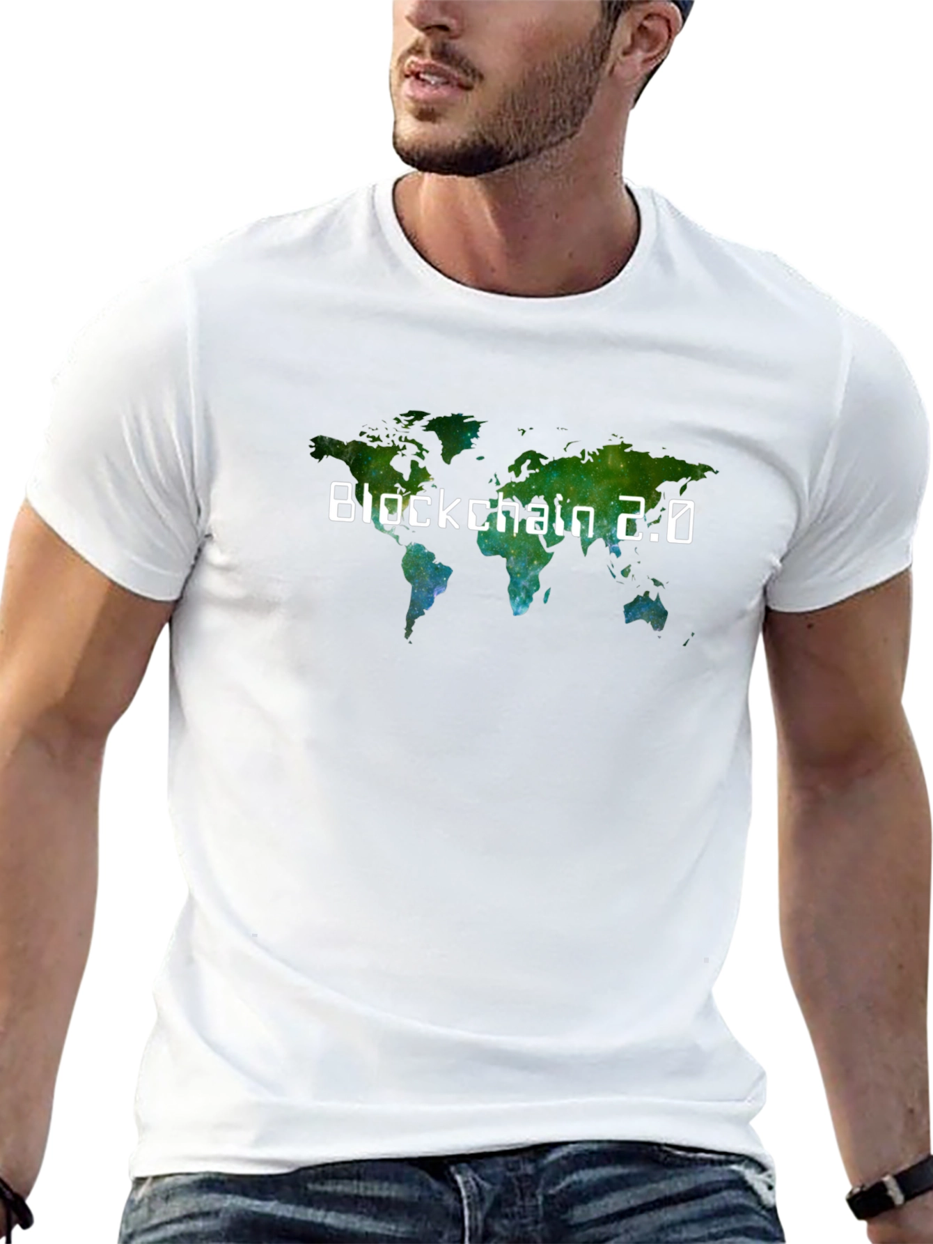 Blockchain 2.0 World Map T-Shirt - Black