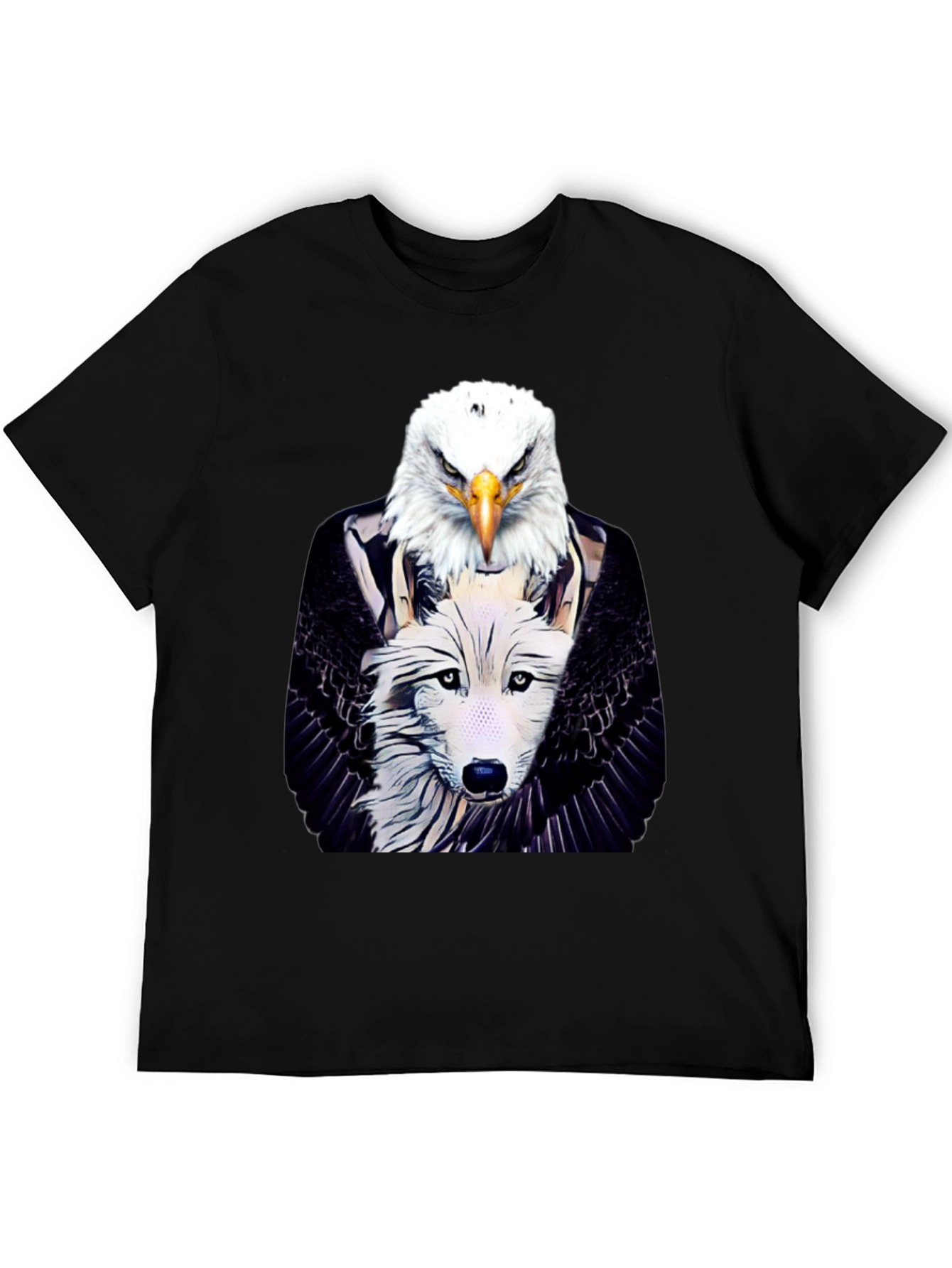 Eagle & Wolf Graphic Tee - Unique Design