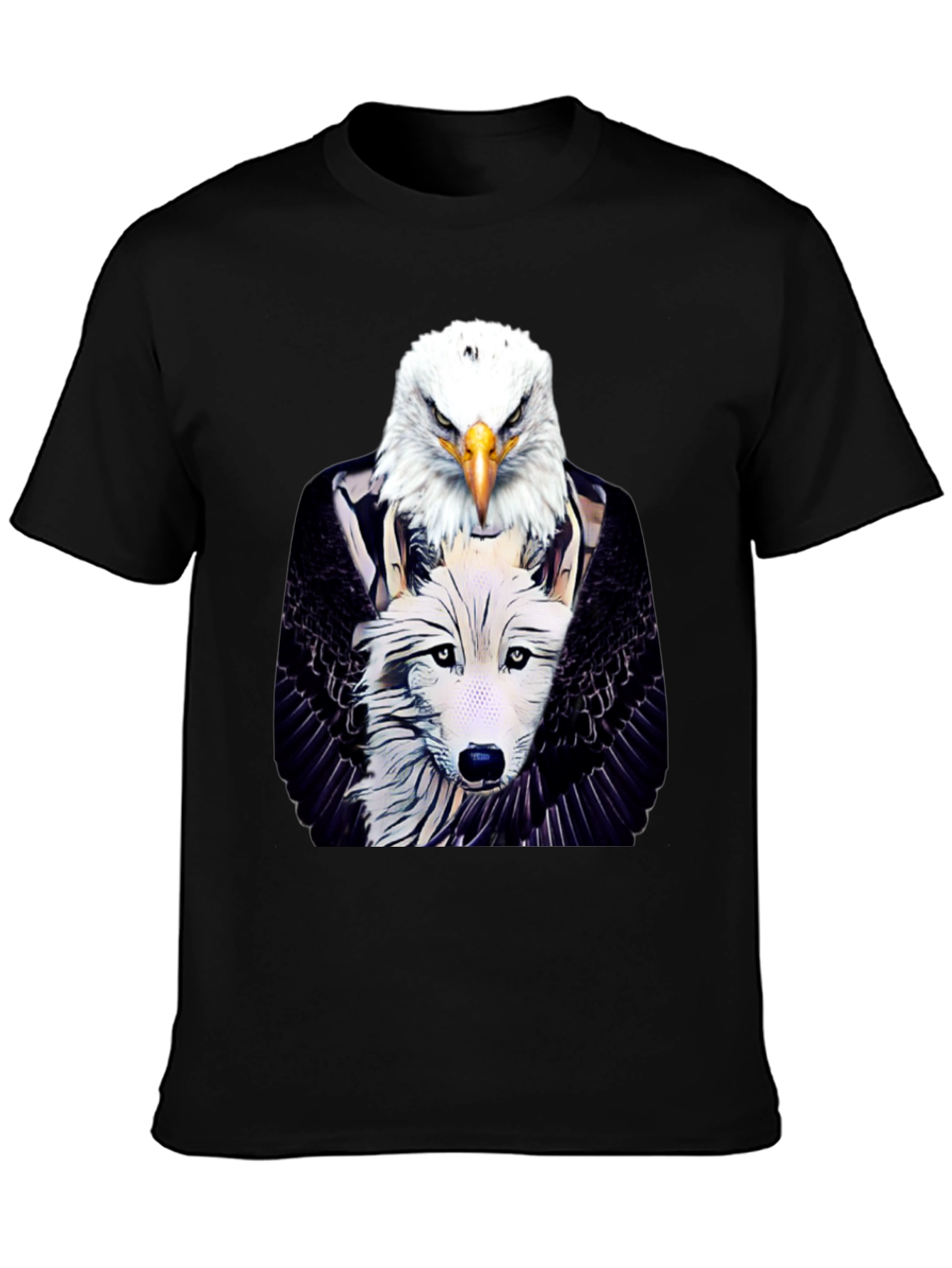 Eagle & Wolf Graphic Tee - Unique Design