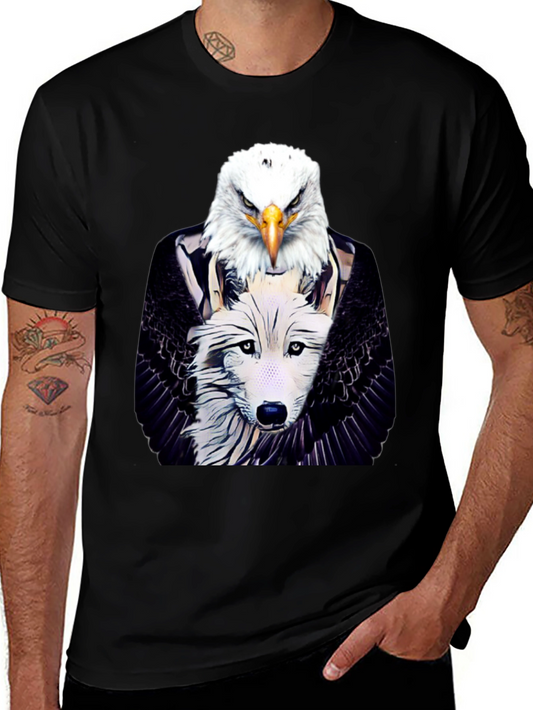 Eagle & Wolf Graphic Tee - Unique Design