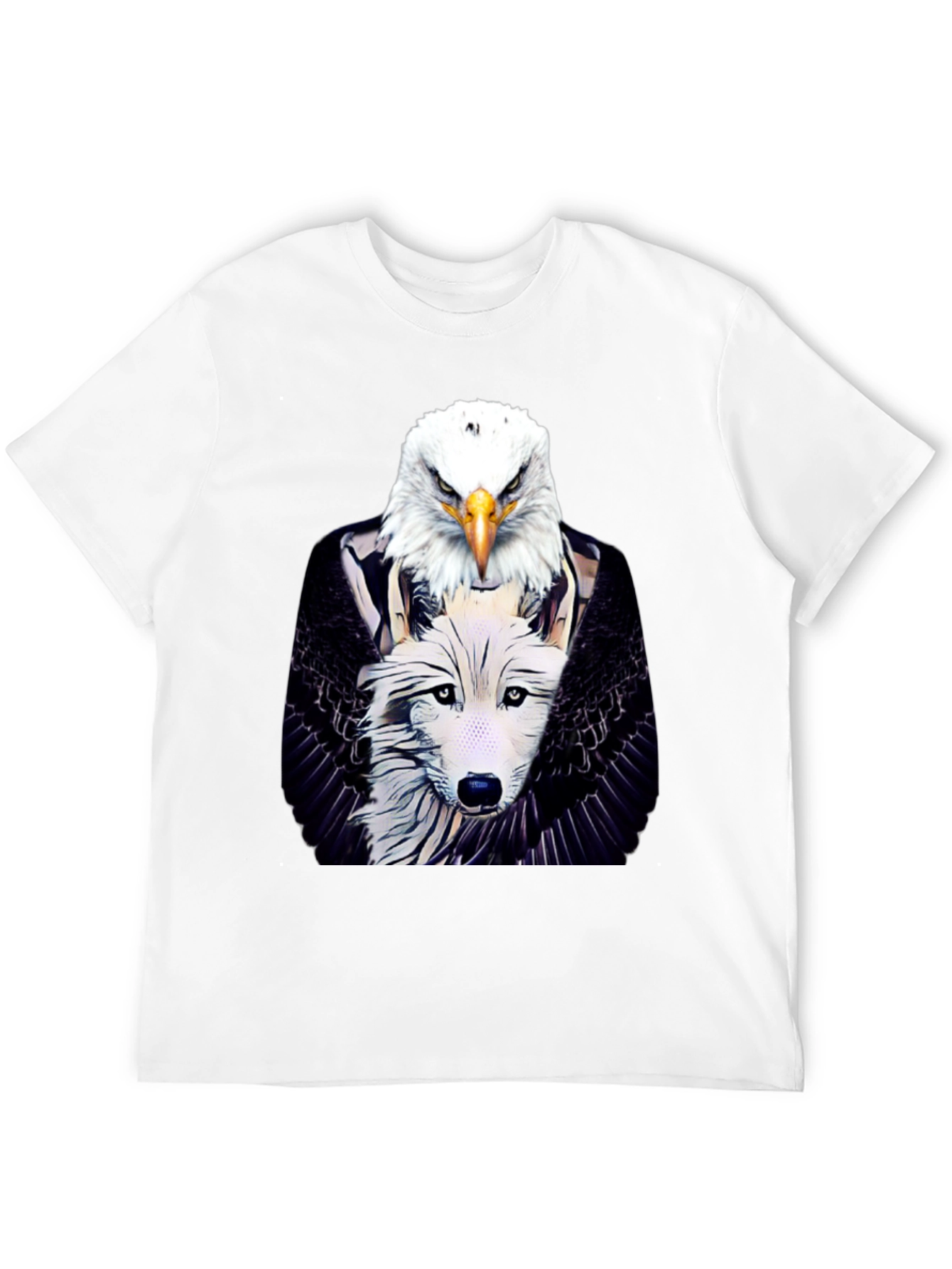 Eagle & Wolf Graphic Tee - Unique Design