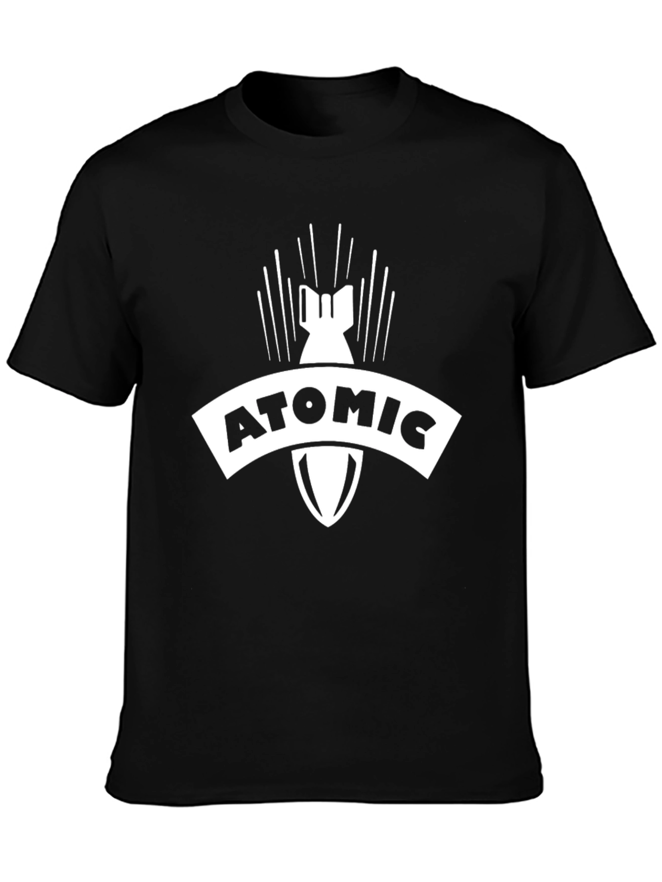 Atomic Bomb Graphic Tee - Black Cotton Casual Shirt