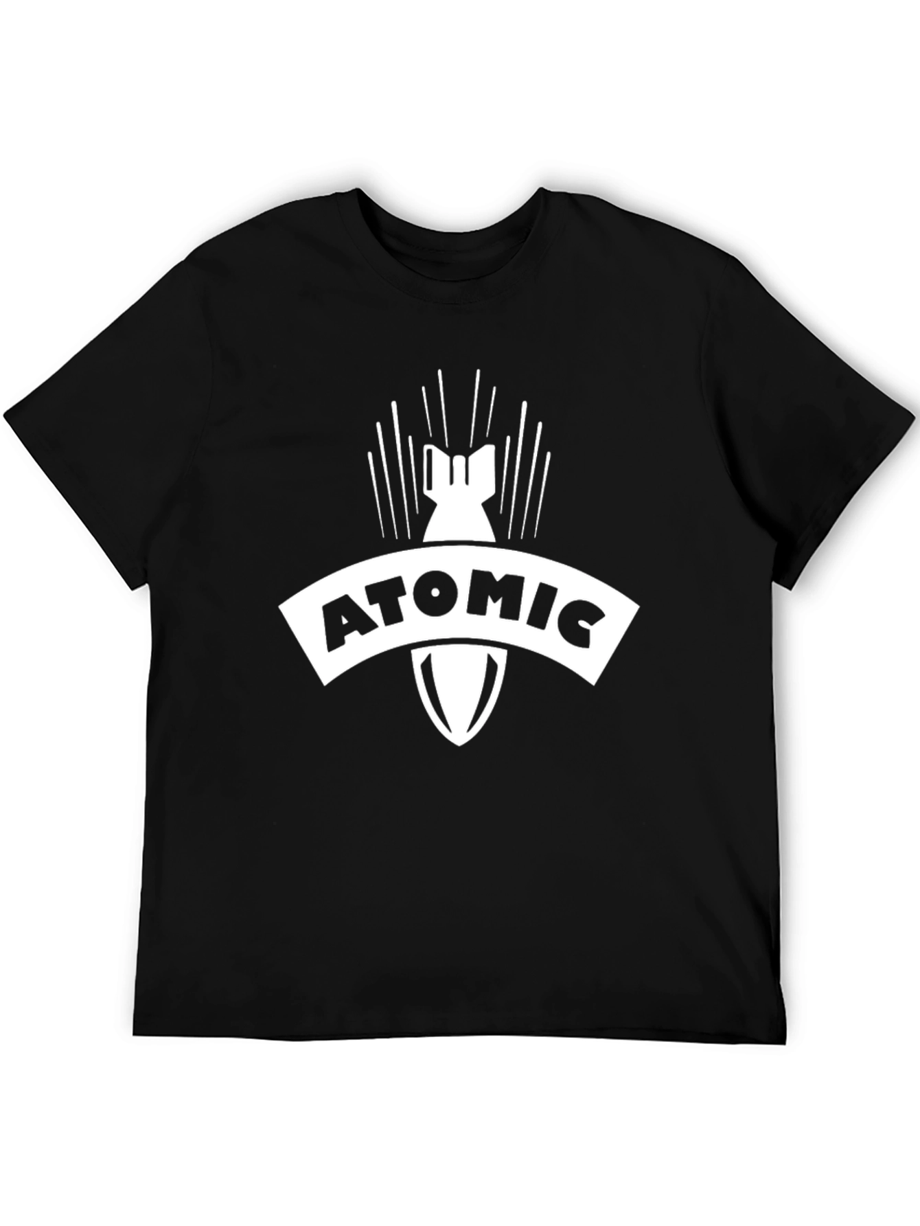 Atomic Bomb Graphic Tee - Black Cotton Casual Shirt