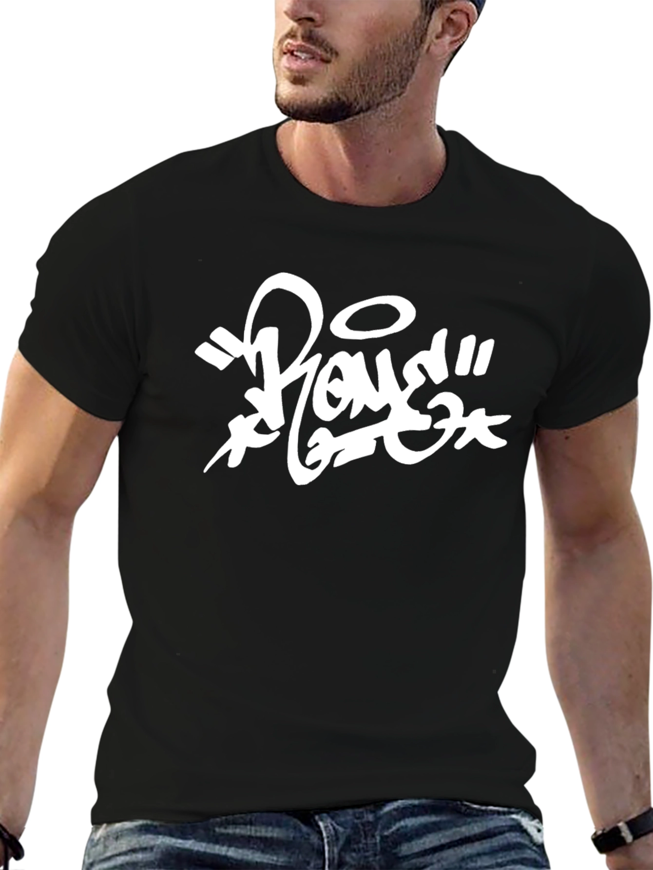 Urban Graffiti Style Black T-Shirt
