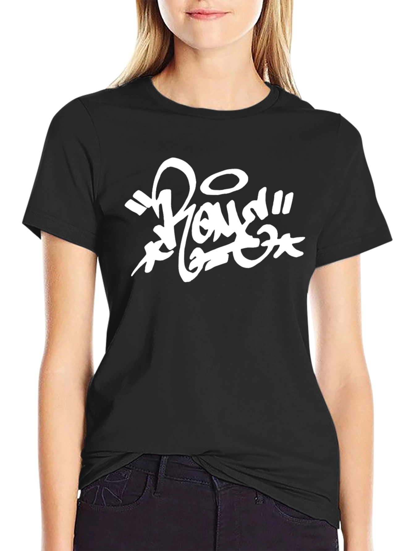 Urban Graffiti Style Black T-Shirt