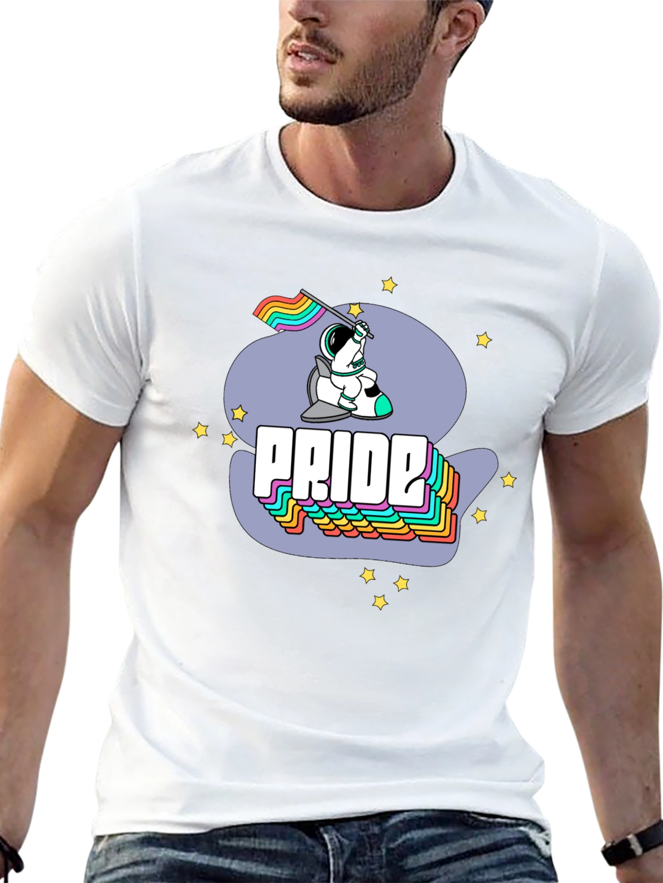 Pride Astronaut Graphic Tee - Unisex Crew Neck
