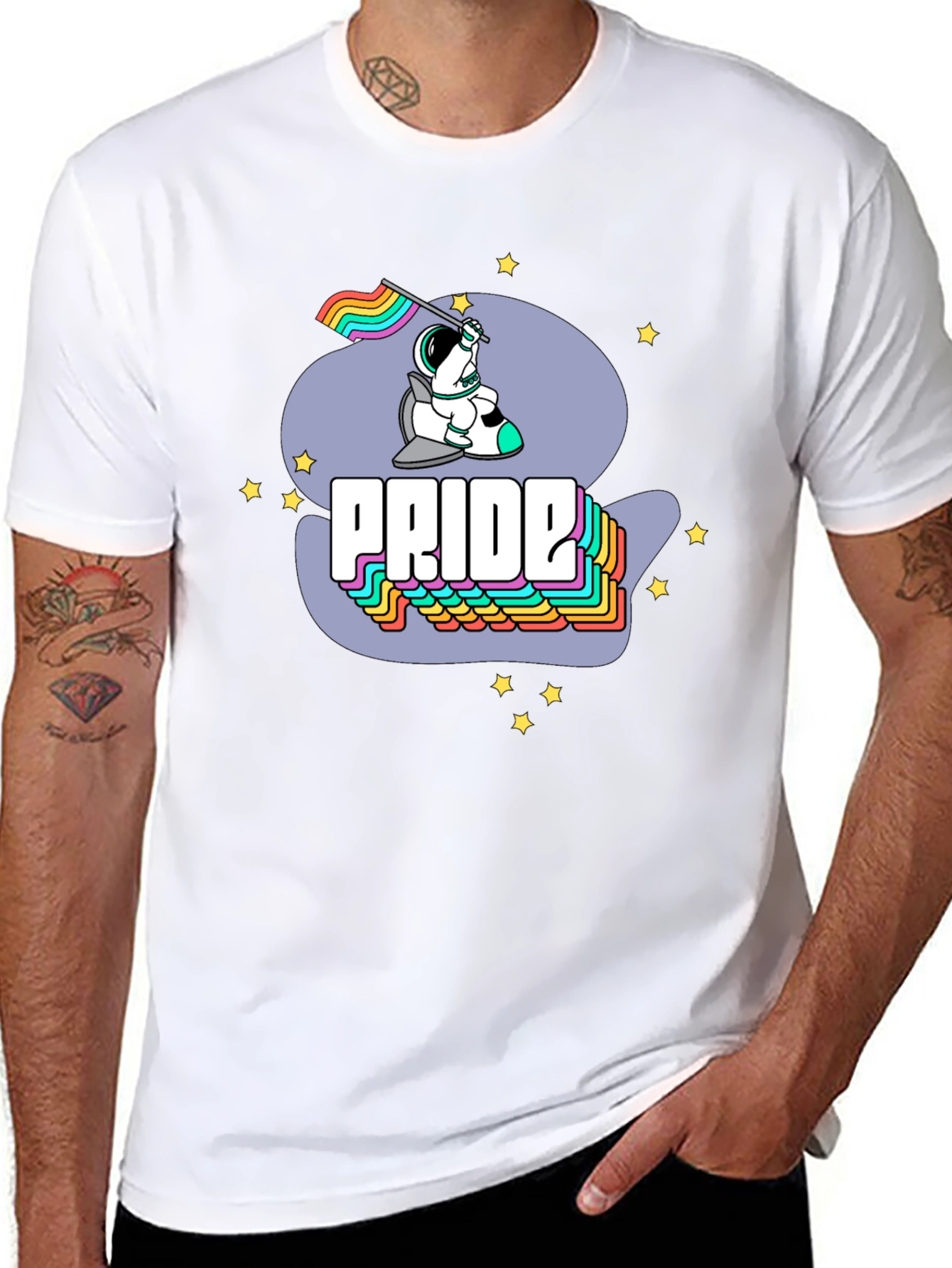 Pride Astronaut Graphic Tee - Unisex Crew Neck