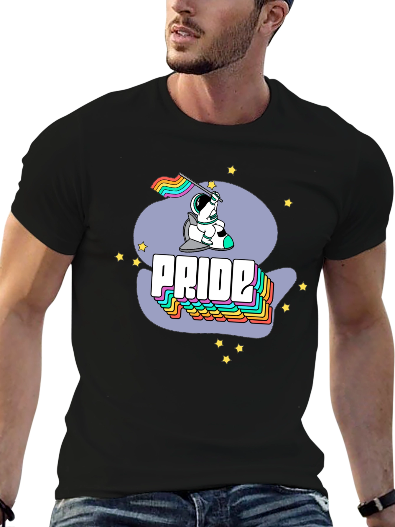 Pride Astronaut Graphic Tee - Unisex Crew Neck