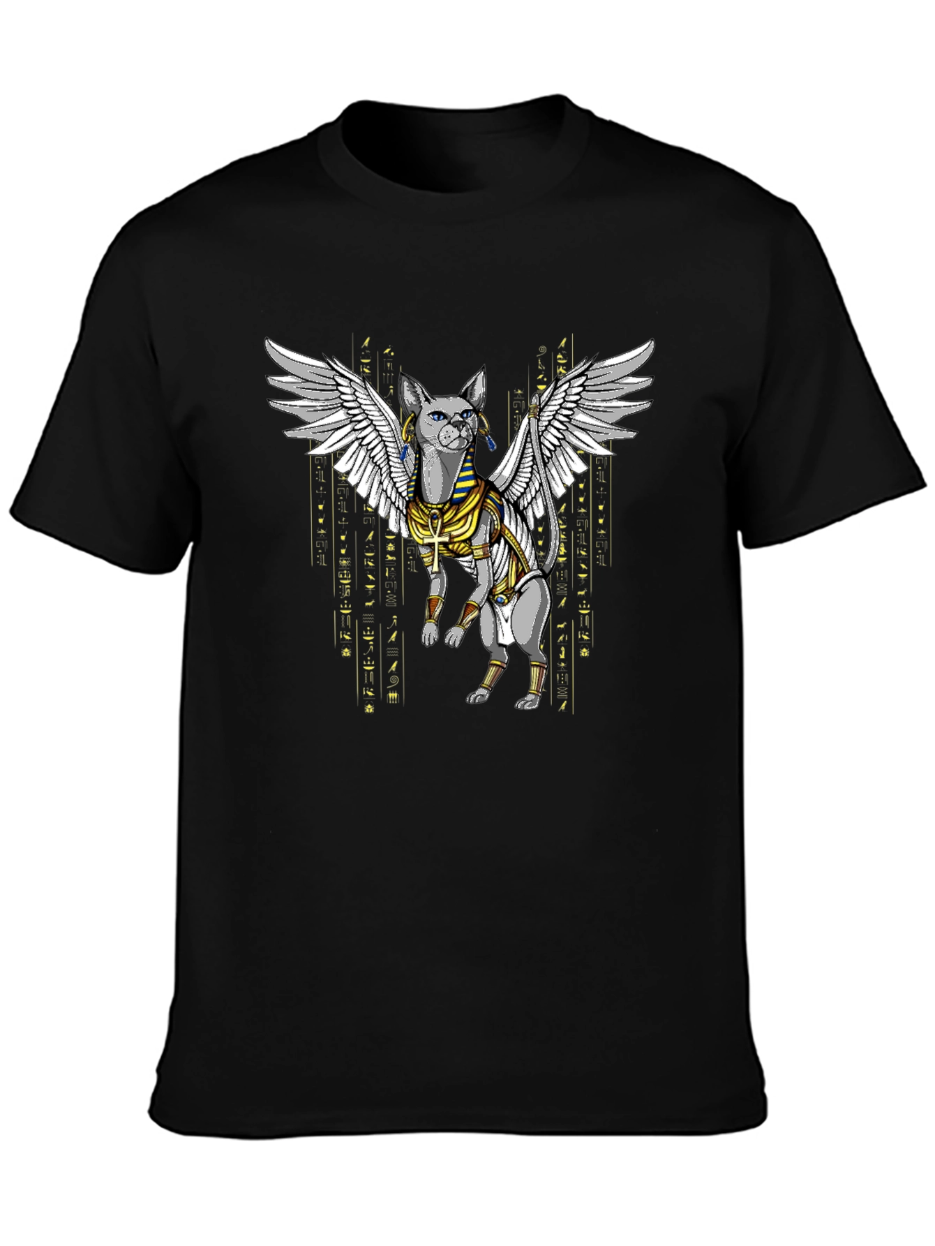 Egyptian Cat Wings T-Shirt - Unique Graphic Tee