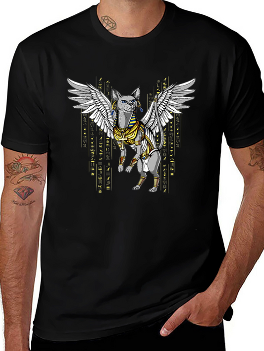 Egyptian Cat Wings T-Shirt - Unique Graphic Tee