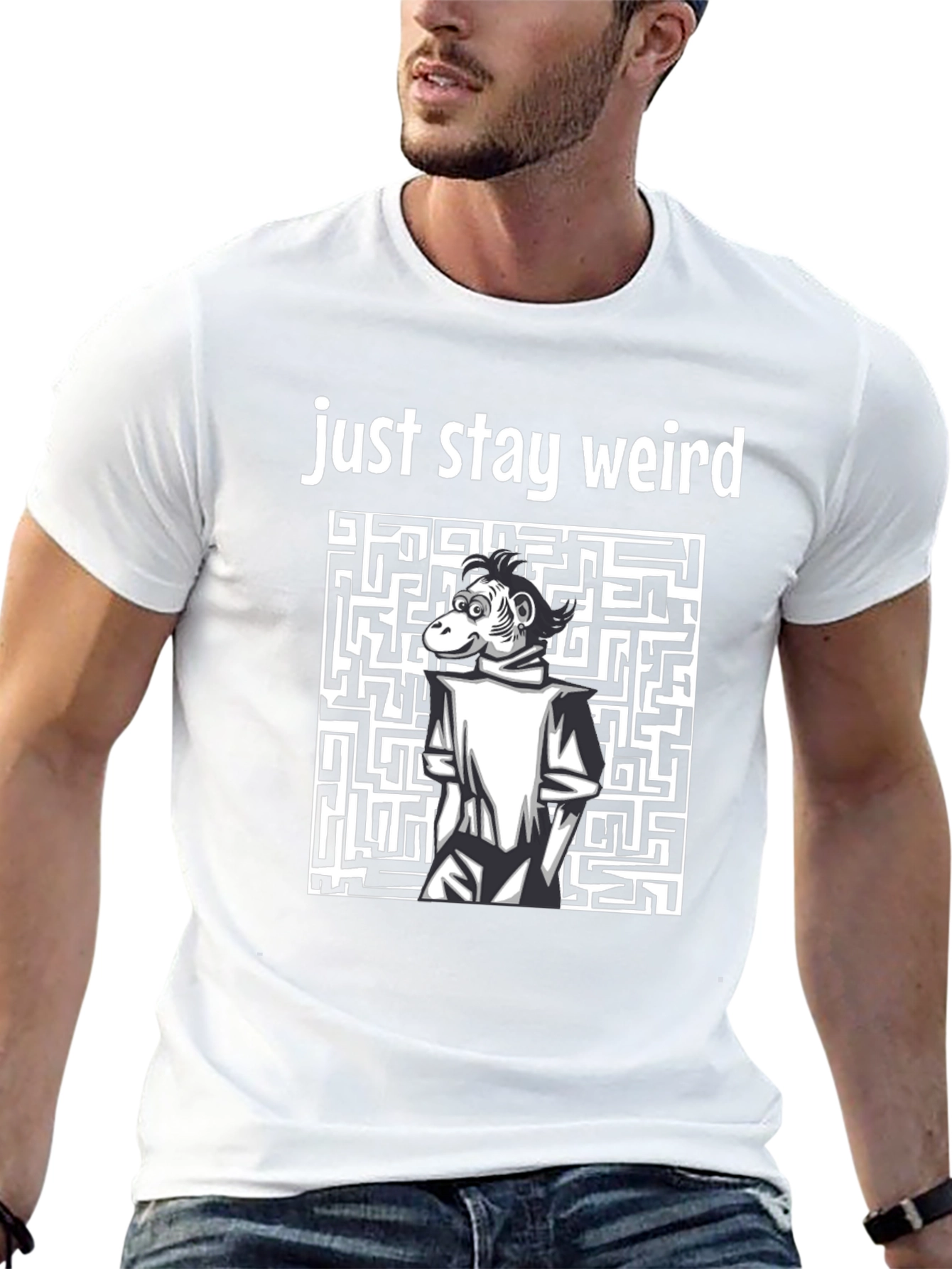 Stay Weird Monkey Graphic T-Shirt