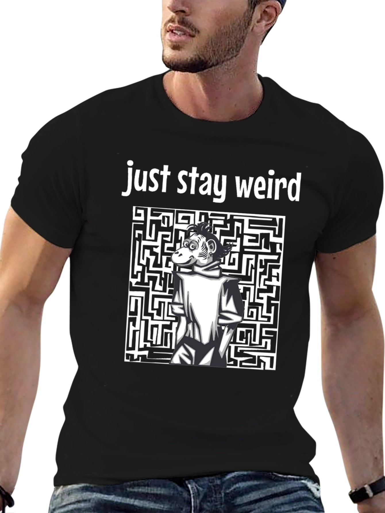 Stay Weird Monkey Graphic T-Shirt