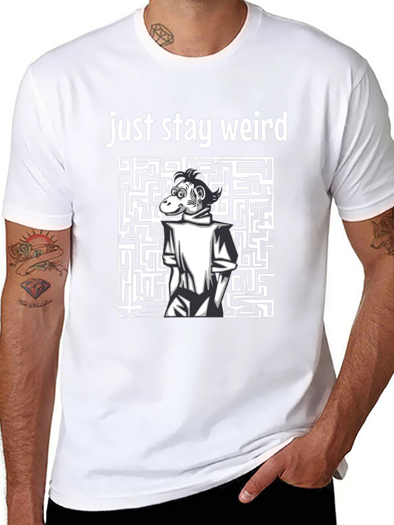 Stay Weird Monkey Graphic T-Shirt