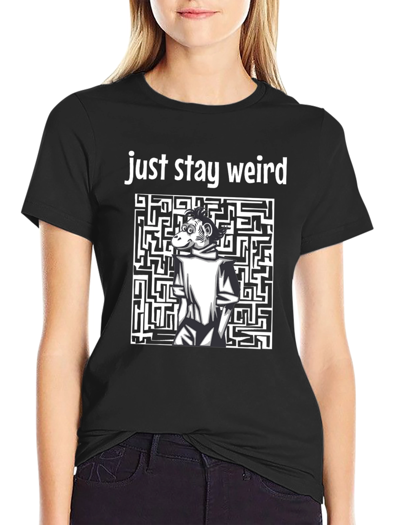 Stay Weird Monkey Graphic T-Shirt