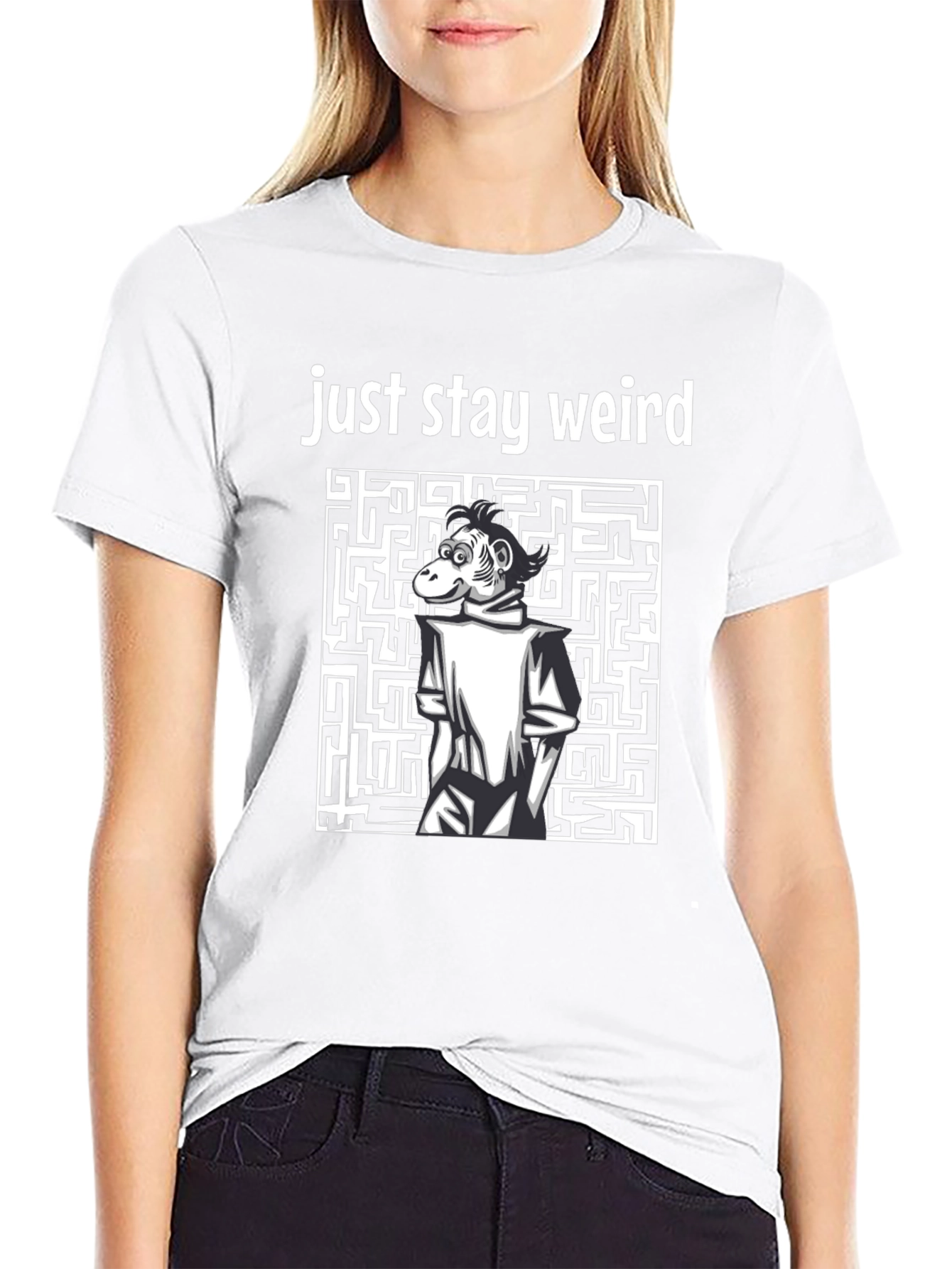 Stay Weird Monkey Graphic T-Shirt